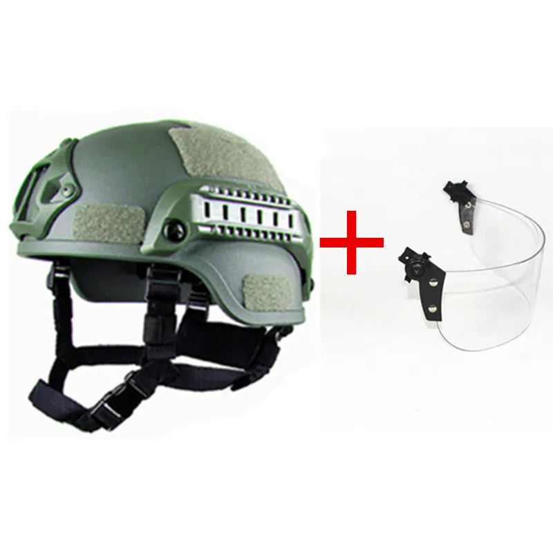 Casque factice type MICH2000 avec lunettes – Airsoft / cosplay