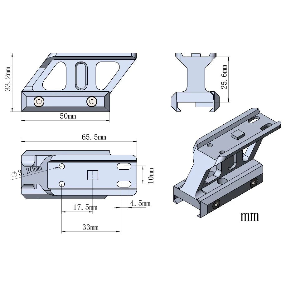 Support de rail de montage pour point rouge Vector Optics 0,5" 0,83" 1" 1,5"  Picatinny21 mm Compatible avec Maverick et Scrapper