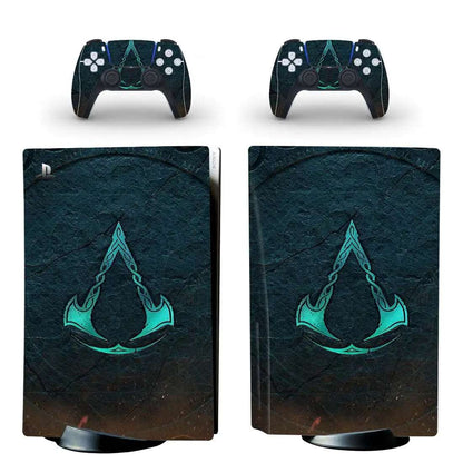 Autocollant Logo Assassin's Creed Valhalla pour console PlayStation 5 et 2 contrôleurs - Skin Vinyl