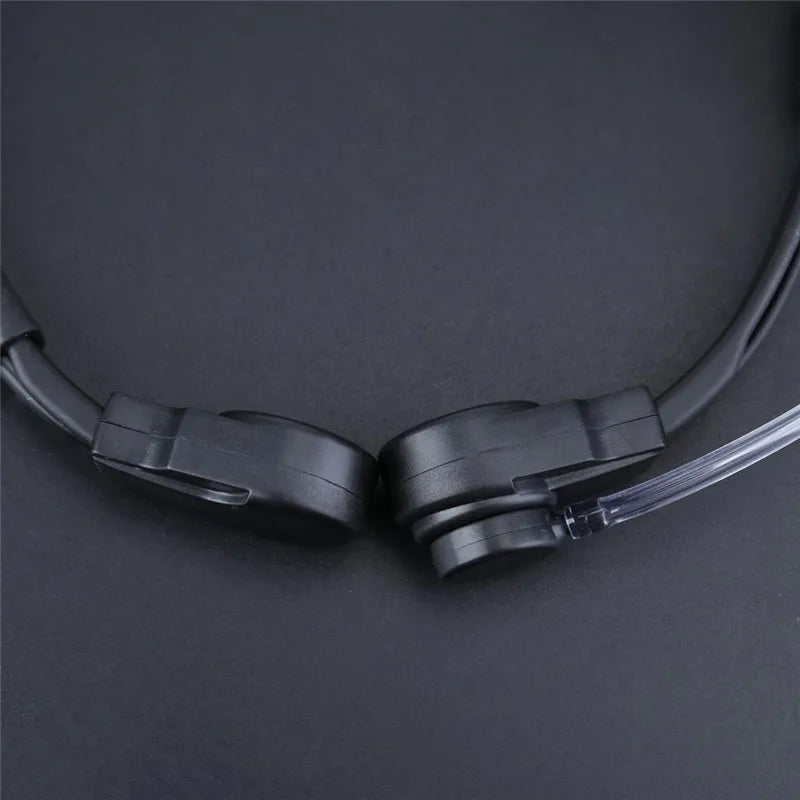Micro laryngophone 3,5 mm avec oreillette et bouton PTT