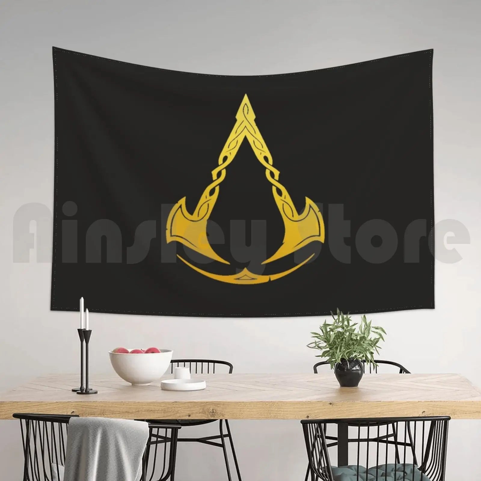 Tapisserie logo doré Assassin’s Creed Valhalla – 4 tailles