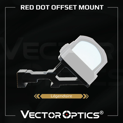 Monture Picatinny décalée 45° pour viseur point rouge - Vector Optics - compatible avec l'empreinte Frenzy RMR RMSC VT