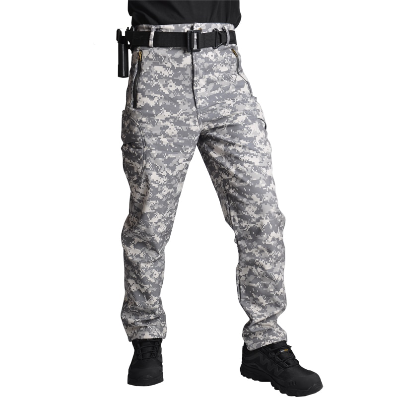 Pantalon cargo tactique multipoches doublé polaire – Plusieurs camouflages