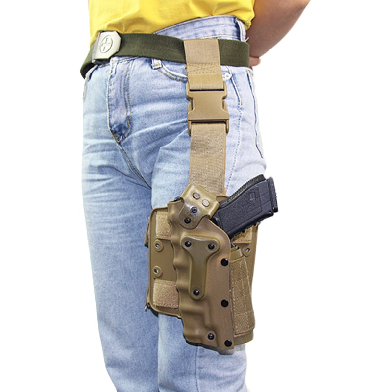 Holster universel de cuisse pour répliques de poing avec accessoires
