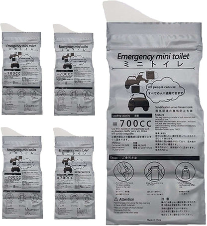 5 sacs d'urine ou vomi d'urgence pour l'extérieur, 700ml