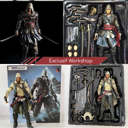 Figurine Connor et Edward Kenway de 28cm, Assassin's Creed 3 et Assassin's Creed 4 Black Flag