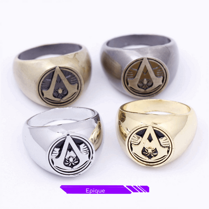 Bagues en alliage Assassin's Creed, diamètre 19mm, 4 options de couleurs