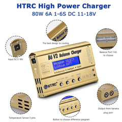 Chargeur équilibré HTRC IMAX B6 V2 80 W / 6 A