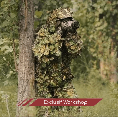 Ghillie, tenue de camouflage, feuilles d'érable