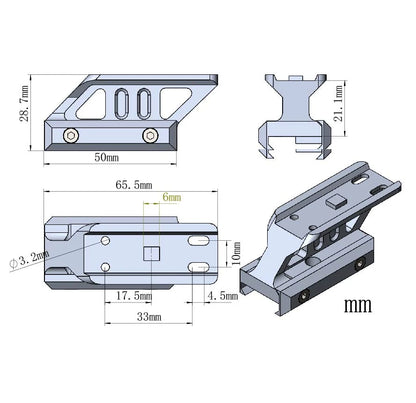 Support de rail de montage pour point rouge Vector Optics 0,5" 0,83" 1" 1,5"  Picatinny21 mm Compatible avec Maverick et Scrapper