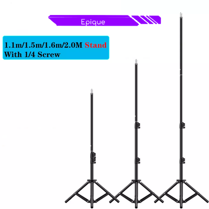 Trépied réglable pour éclairage annulaire avec 1/4 vis