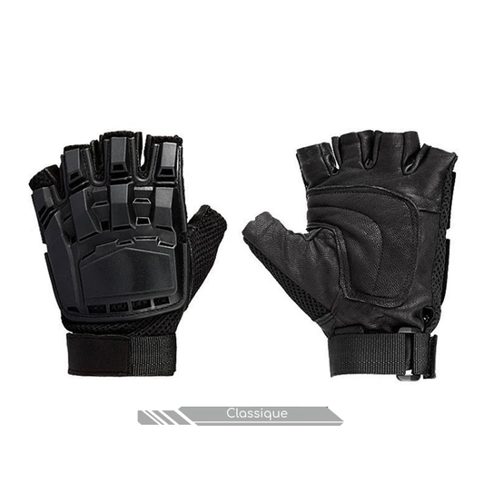 Gants tactiques demi-doigts Noir