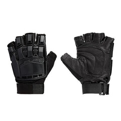 Gants tactiques demi-doigts noirs en nylon – M à XL
