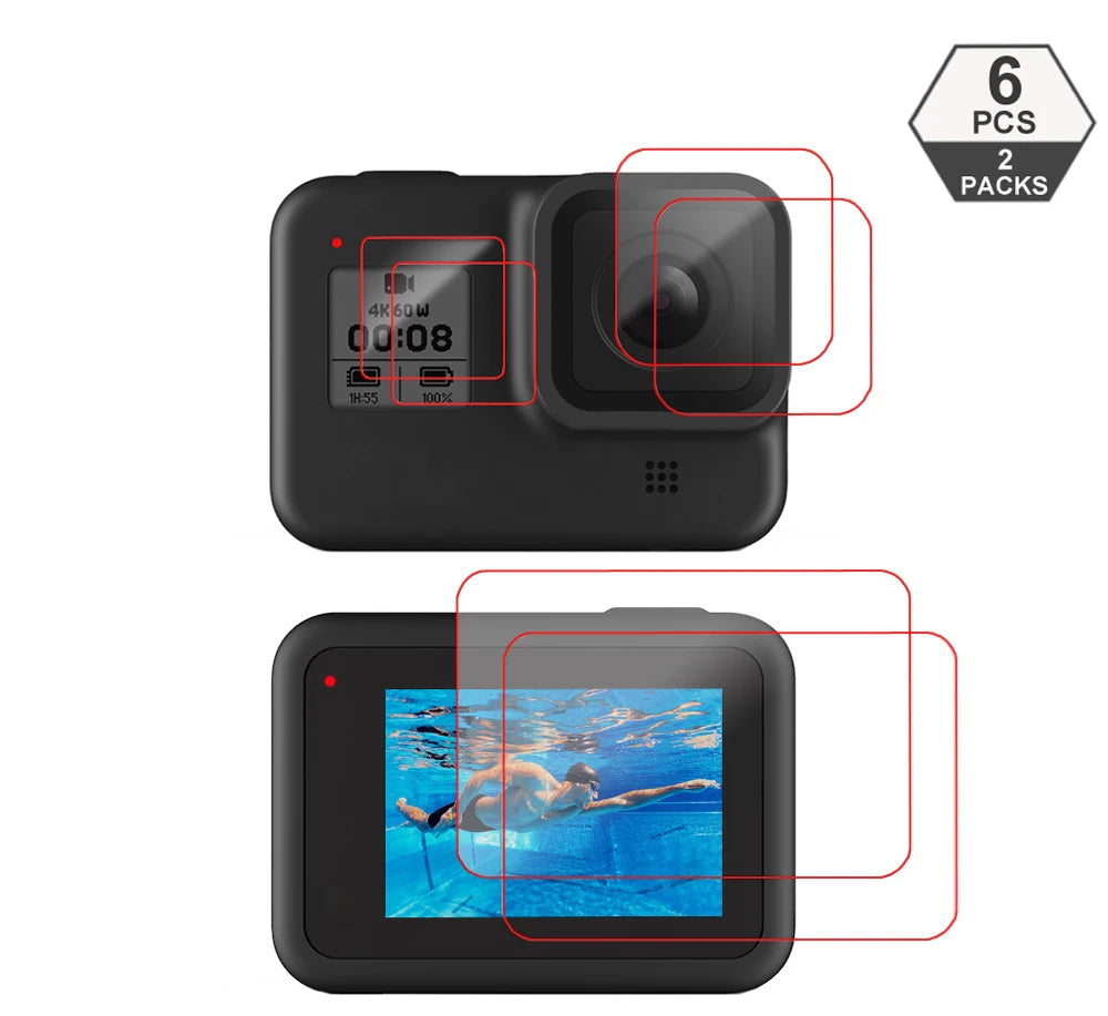 Protection écran et lentille en verre trempé pour GoPro Hero 8