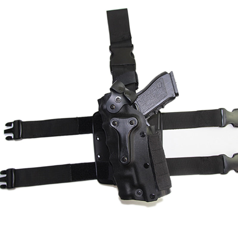 Holster universel de cuisse pour répliques de poing avec accessoires