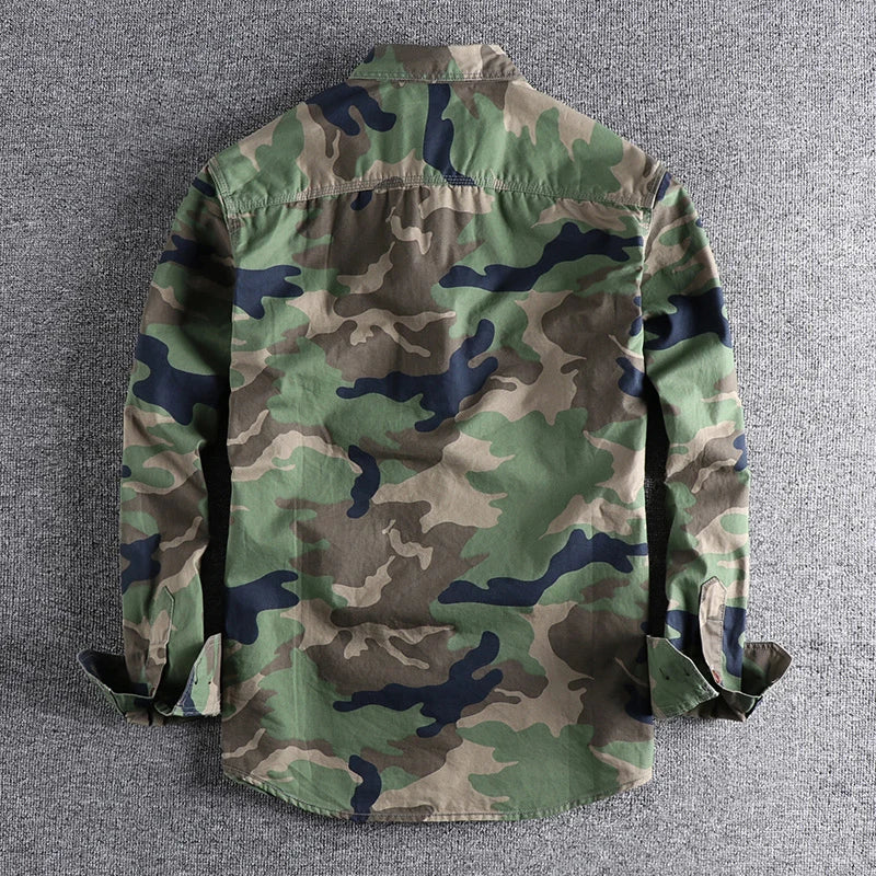 Chemise camouflage coton à manches longues – plusieurs motifs