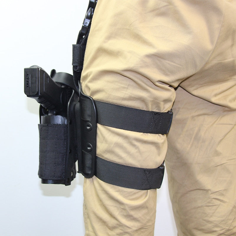 Holster universel de cuisse pour répliques de poing avec accessoires