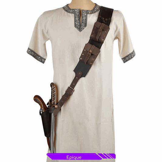 Baldric / Baudrier pour pistolet avec porte-épée et poignard