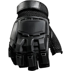 Gants tactiques demi-doigts noirs en nylon – M à XL