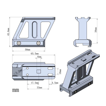 Support de rail de montage pour point rouge Vector Optics 0,5" 0,83" 1" 1,5"  Picatinny21 mm Compatible avec Maverick et Scrapper