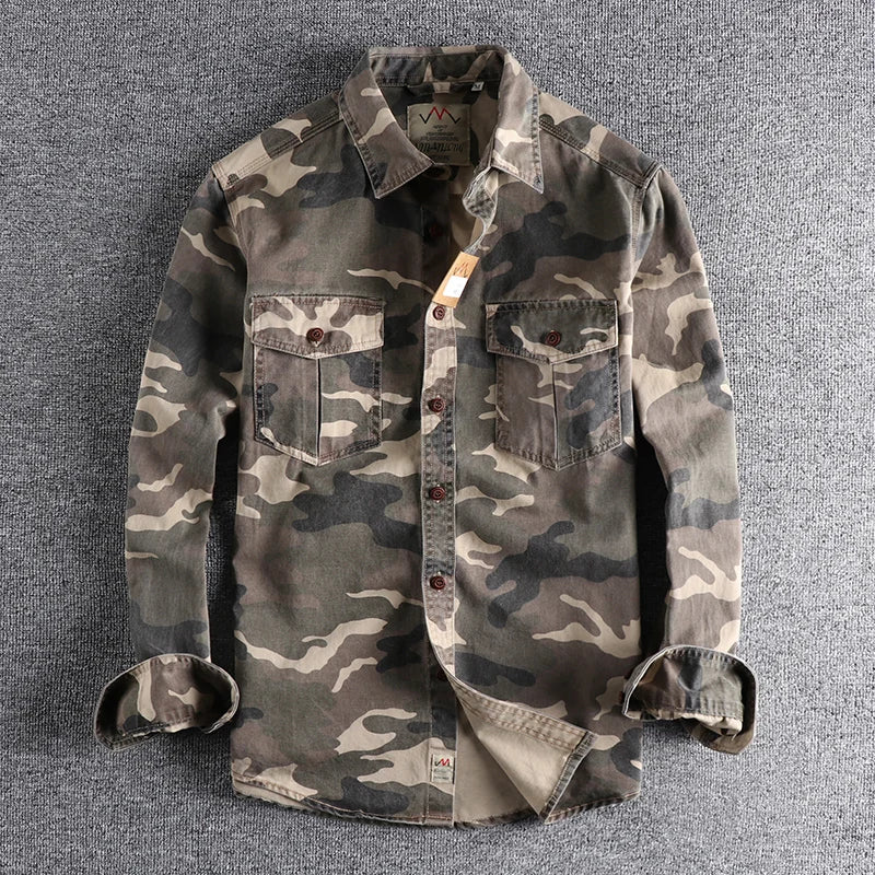 Chemise camouflage coton à manches longues – plusieurs motifs