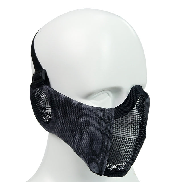 Protection Airsoft visage et oreilles en maille d’acier