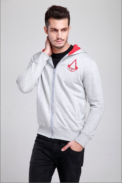Sweat zippé à capuche Assassin’s Creed III – Blanc