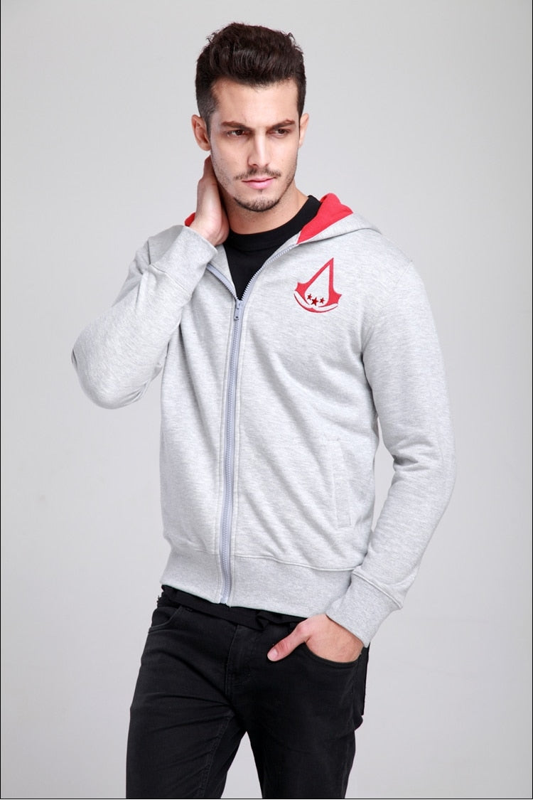 Sweat zippé à capuche Assassin’s Creed III – Blanc