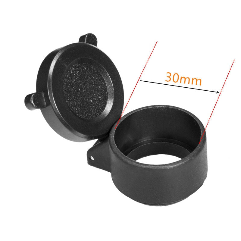 Couvre-objectif rabattable pour lunette, diamètre 25 à 69 mm