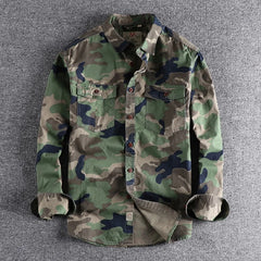 Chemise camouflage coton à manches longues – plusieurs motifs