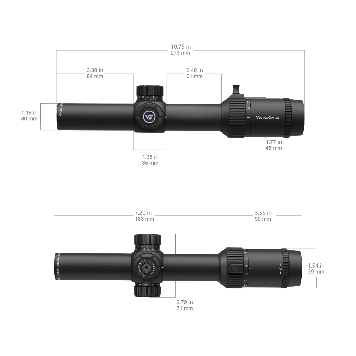 Lunette de visée Forester 1-8x24 SFP LPVO avec objectif FMC - Vector Optics