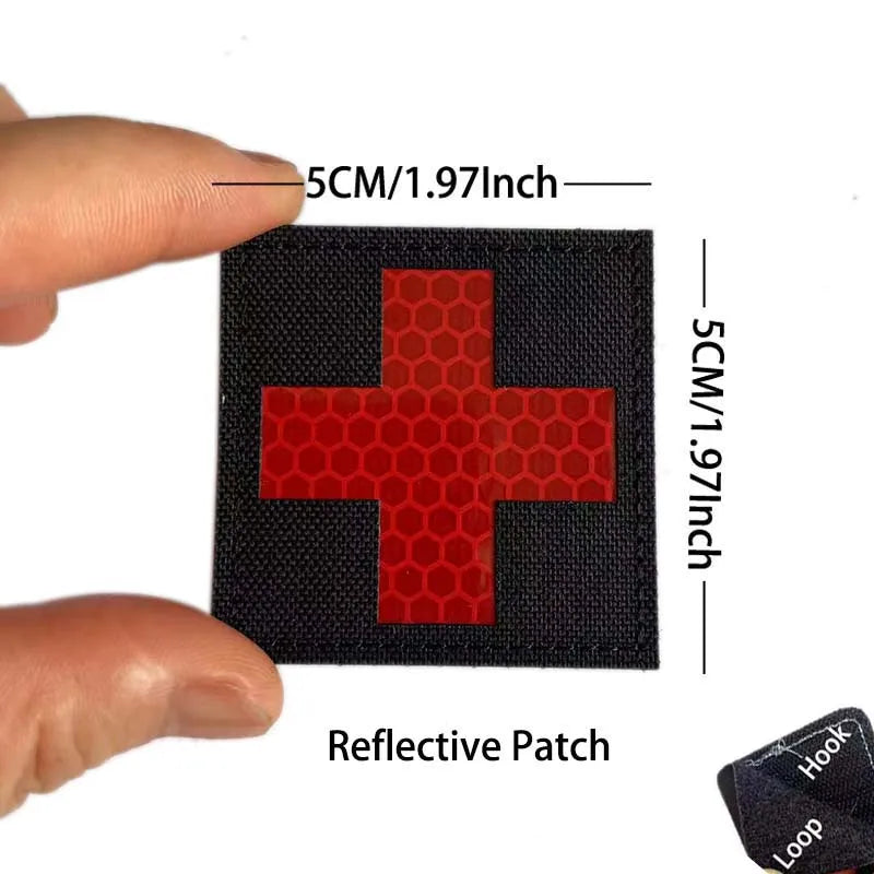 Patch médic Airsoft – 31 Croix Noir Rouge