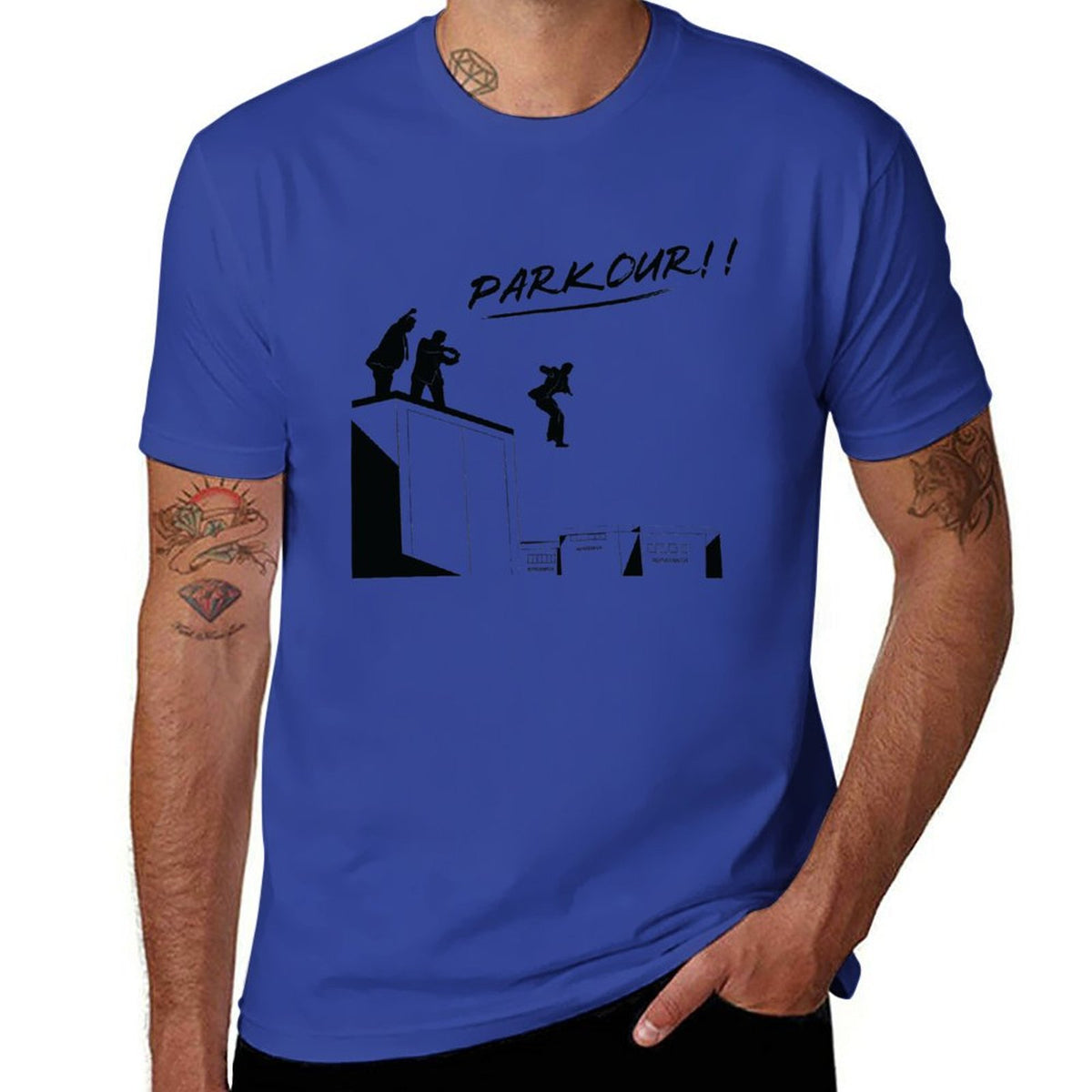 T-shirt imprimé Parkour en coton