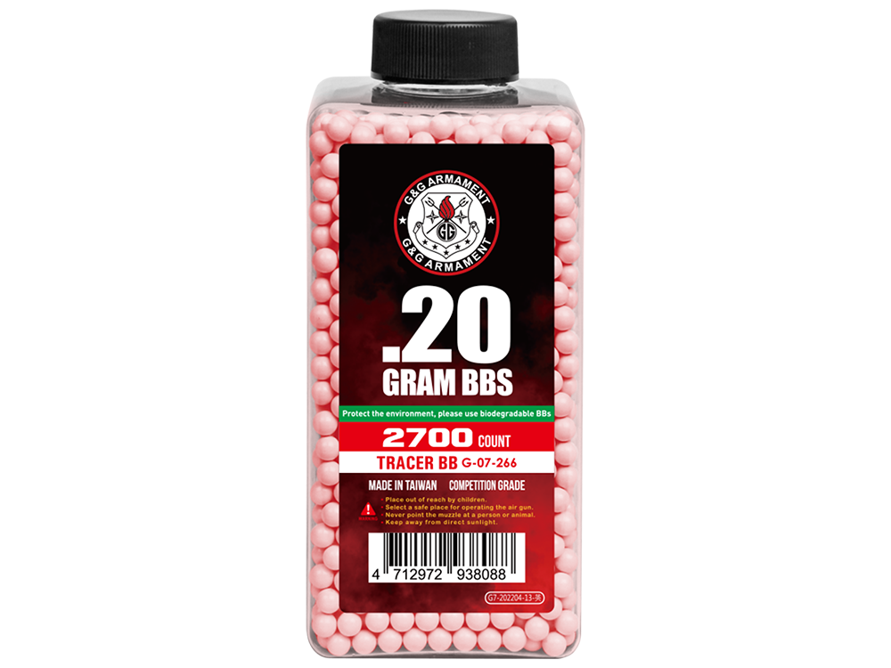 Billes traçantes G&G 0,20 g rouges 2700 — S10753