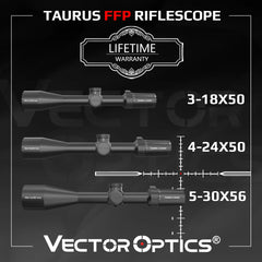 Lunette Taurus FFP 3–18×50, 4–24×50 ou 5–30×56 – Vector Optics