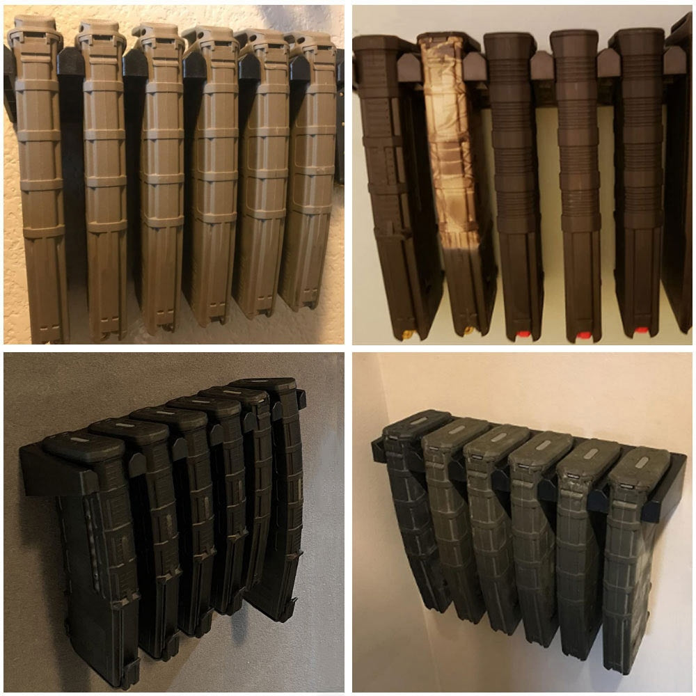 Support mural pour 6 chargeurs Airsoft type AR-15 – ABS