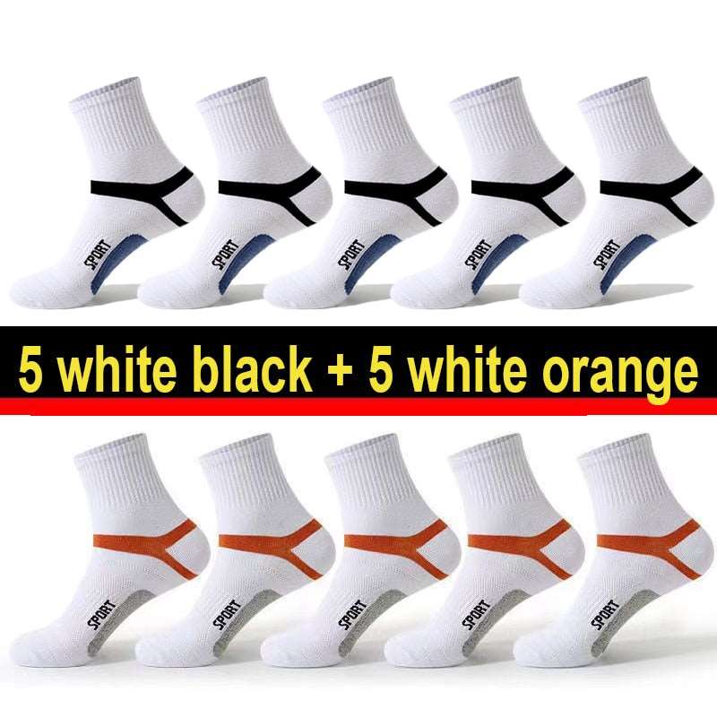 Chaussettes fines en maille respirante, coton, 10 paires