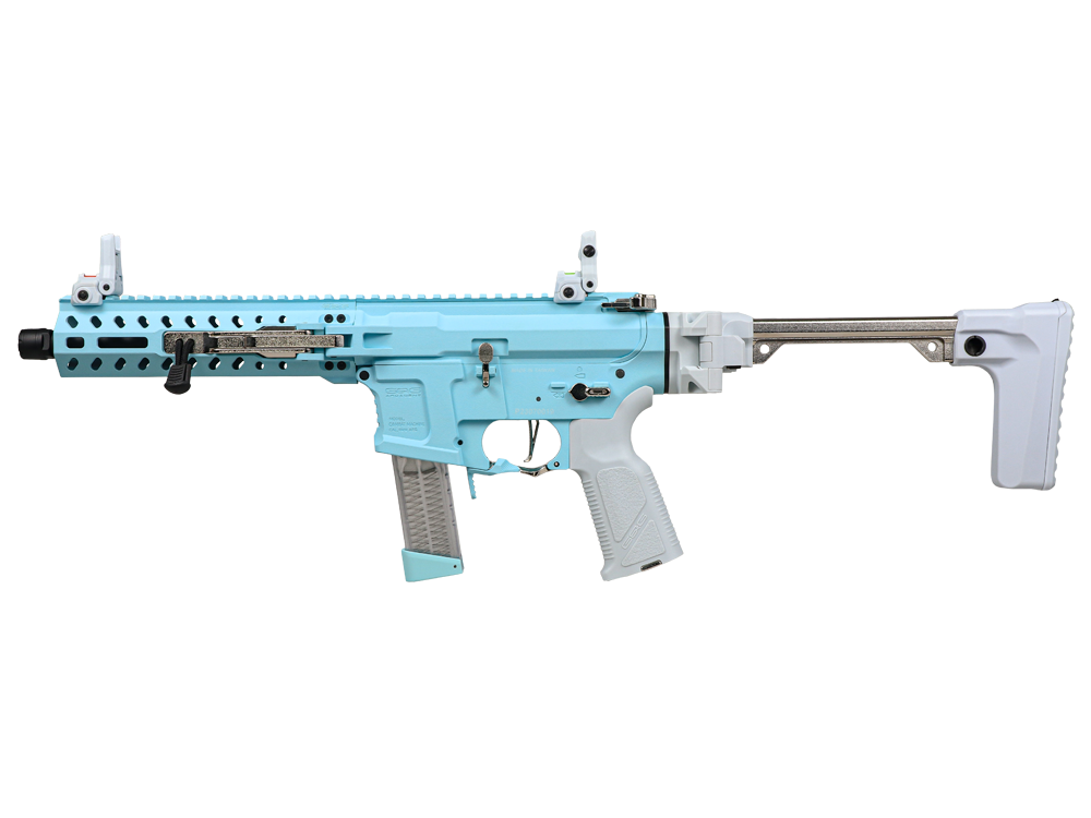Réplique longue airsoft G&G FAR 9 Macaron Blue 6 mm — Réf. S13164 — composant du pack AW