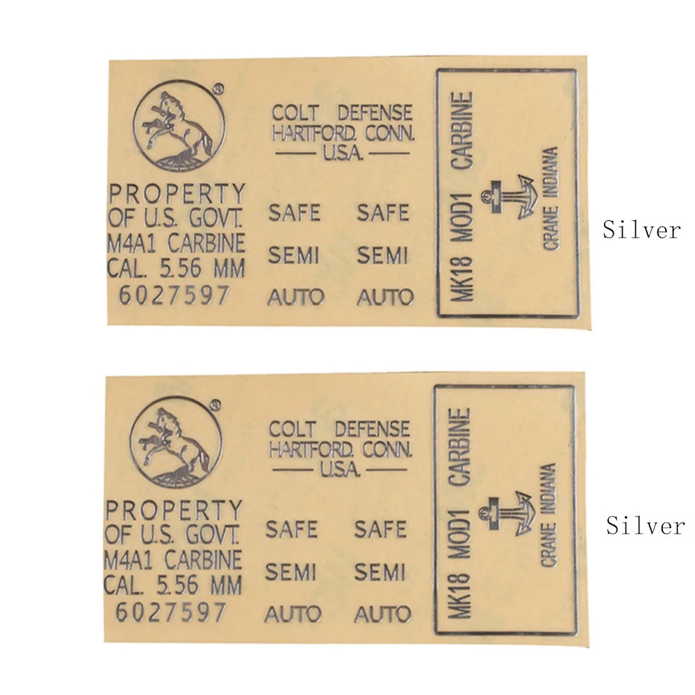 Stickers métalliques décoratifs pour réplique Airsoft – lot de 2