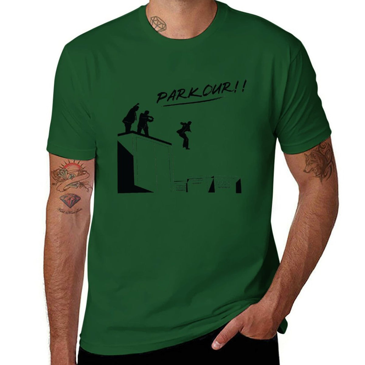 T-shirt imprimé Parkour en coton