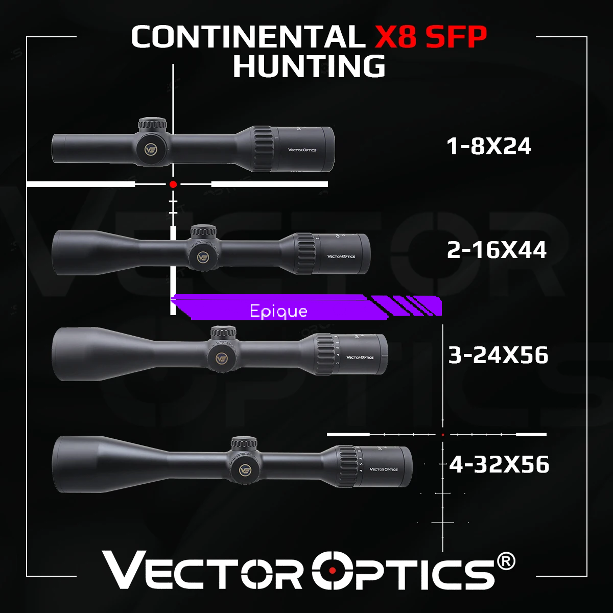 Lunette de visée de chasse Continental X8 SFP - Vector Optics