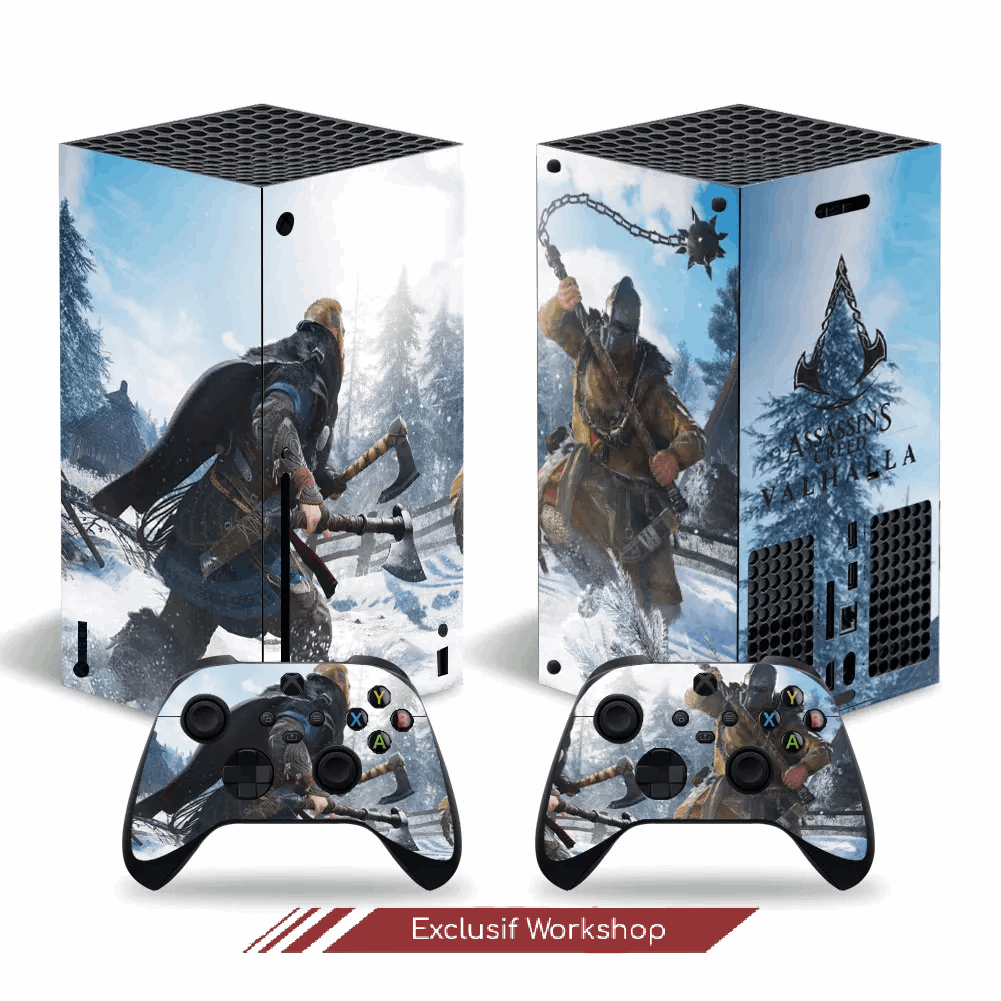 Autocollant Assassin's Creed Valhalla pour Xbox Series X - Skin 1 console et 2 contrôleurs