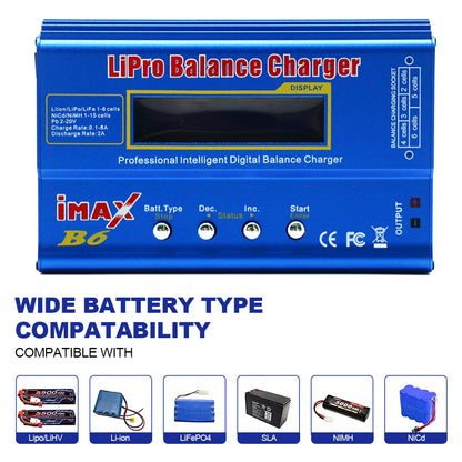 Chargeur de batterie IMAX B6 80 Watts + Adaptateur 12V / 220V