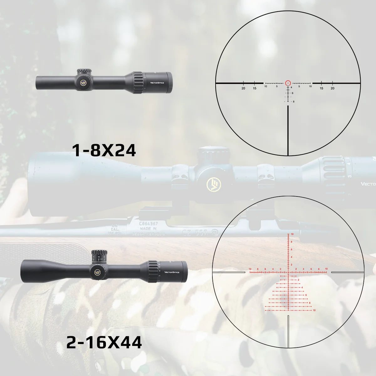 Lunette de visée tactique Continental x8 SFP - Vector Optics