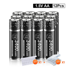 Batteries AA Li-ion rechargeables 1,5 V PALO – lots et chargeur selon variante