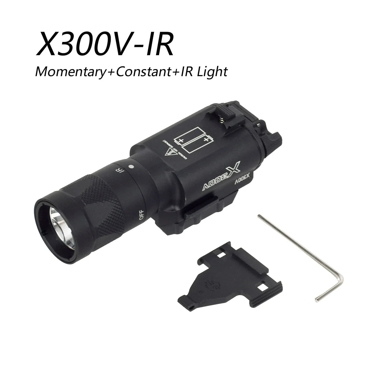 Lampe tactique type X300 / X300U pour rail 20 mm – plusieurs versions