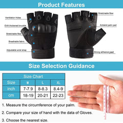Gants tactiques demi-doigts en nylon – M à XL