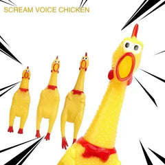Poulet couineur en caoutchouc jaune – 17 ou 31 cm