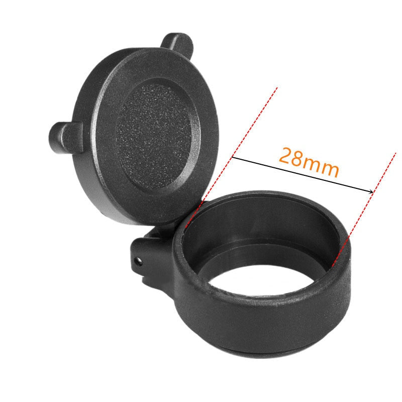 Couvre-objectif rabattable pour lunette, diamètre 25 à 69 mm
