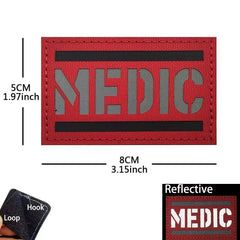 Patch médic Airsoft – 05 MEDIC Rouge Gris